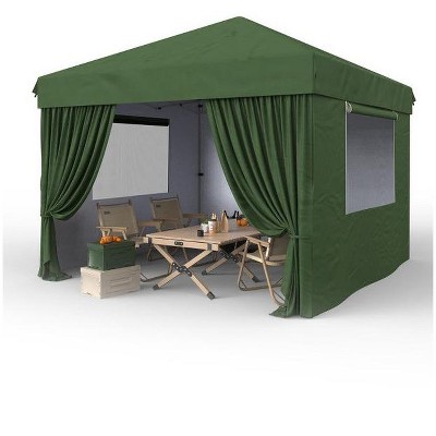 10'x10' Pop Up Canopy Tent with 4 Sidewalls, Portable Outdoor Canopy with Roller Bag