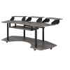 Gulches 83''  Recording Studio Desk - Black/Natural Oak Finish, Keyboard/Stand Storage, Smooth Casters - 3 of 4