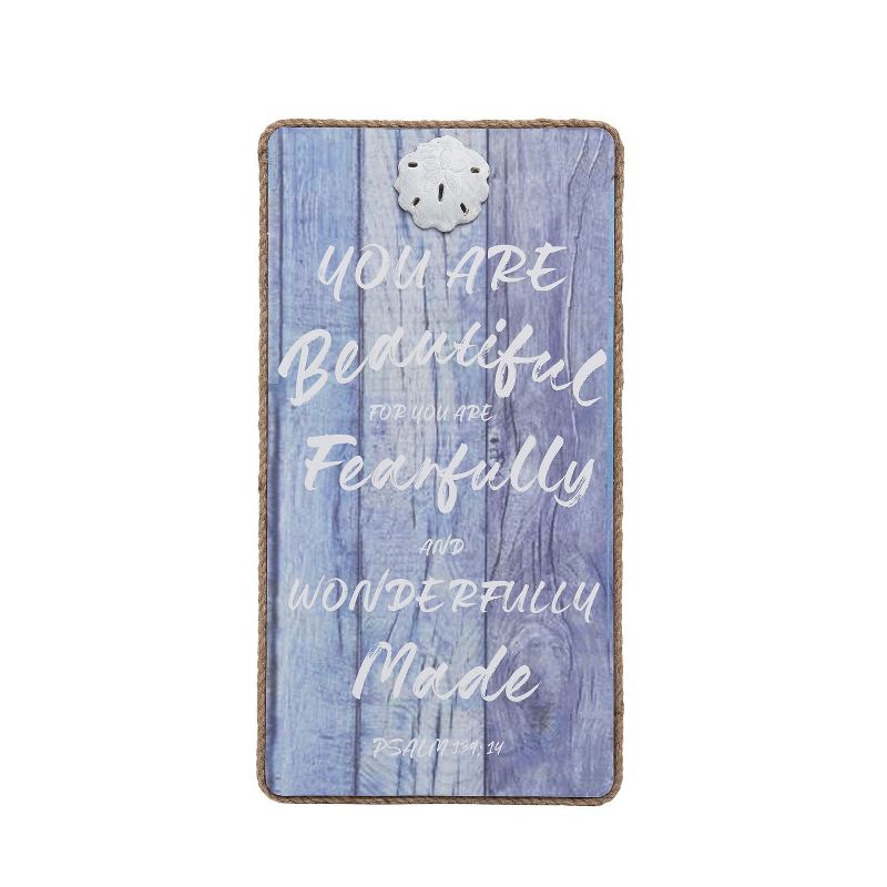 Beachcombers Wonderfully Made Wall Plaque Wall Hanging Decor Decoration Hanging Composite Sign Home Decor With Sayings 10.4 x 0.78 x 19.4 Inches., 1 of 3