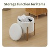 CAVINAS Modern Round Storage Ottoman Bench with Removable Lid, Ottoman Foot Stools, Versatile Footrest & Seat with Hidden Compartment - 3 of 4