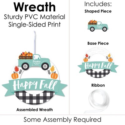 Happy Fall Truck Harvest Pumpkin Outdoor Wreath