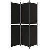 vidaXL 3-Panel Room Divider in Black - Versatile, Durable and Foldable Fabric Screen for Privacy and Sunlight Blockage - 4 of 4