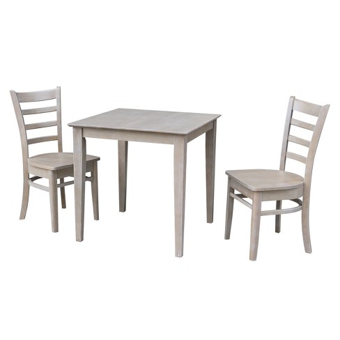 3pc Solid Wood 30 X30 Dining Table And, 30 Dining Table And Chairs