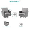 Sonkuki 3-Piece Patio Chair Set Swivel Rocking Chair Set Side Table Suiting Backyard, Poolside and Patio - 3 of 4