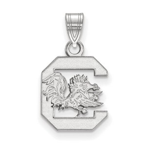 Black Bow Jewelry 10k White Gold South Carolina Gamecocks NCAA Small Pendant - 1 of 3