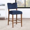 Comfort Pointe Bonito Counter Height Barstool Navy Blue: Upholstered Faux Leather, Wood Legs, Foam Fill - 3 of 4
