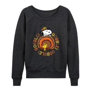 Women's - Peanuts - Gobble Gobble Lightweight French Terry Slouchy - 1 of 4