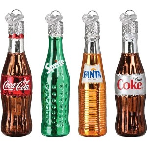 Old World Christmas Blown Glass Ornament for Christmas Tree, Coca-Cola Mini Beverage Set, 4 Piece Set - 1 of 3