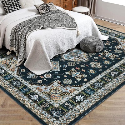 Garvee Washable Traditional Area Rug, Vintage Ultra-Thin Floor Carpet for Living Room