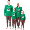 Peanuts Characters Christmas Holidays Tight Fit Cotton Matching Family Pajama Set Green - 4 of 4
