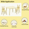 SEVOBAL Kids Table Sets, 3-Piece Wooden Activity Table with Bunny Chairs for Toddler Learning and Playroom Decor, Yellow, 27.36"*26.38"*3.94" - 4 of 4