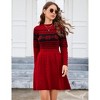 Womens Sweater Dress Long Sleeve Crewneck High Waist A-Line Cute Knitted Mini Sweater Dress - 2 of 4