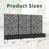 Wooakway 72"H Two-tone Patio Planter Box with Trellis Metal Raised Garden Bed Black Decorative Privacy Screen with Wheels - 4 of 4