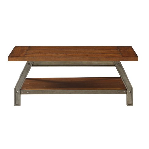 48 Rhonda Solid Mango Wood Coffee Table Dark Cognac Brown - Wyndenhall :  Target