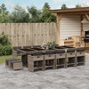 vidaXL 9 Piece Patio Dining Set with Cushions Poly Rattan - 2 of 4