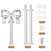 Unique Bargains 3-Tier Cupcake Stand Handles with Screws Bow-Knot Silver 1 Set - 4 of 4