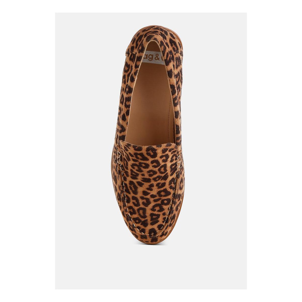 Женские туфли Rag & Co Womens Cacani Leopard Print Heeled Loafers 9 — фото 4