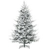 FURNIinspire Artificial Trees Indoor Snow Flocked Christmas Tree With Realistic Branches For Holiday Party, Christmas Decor, Green, 61"*61"*94.5" - 2 of 4