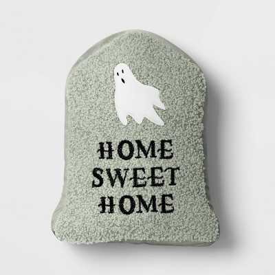 13"x9" Small 'Home Sweet Home' Tombstone Novelty Shaped Throw Pillow Green - Hyde and EEK! Boutique™