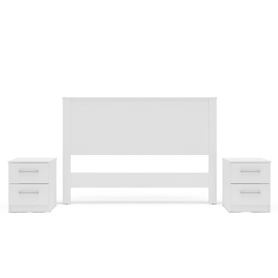 Polifurniture 3pc Juliette Bedroom Set with 2 Nightstands