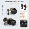Itopfox 3-Pack Keyed Alike Entry Door Knobs & Single Cylinder Deadbolt Lock Set for Exterior & Front Door, Matte Black Finish - 4 of 4