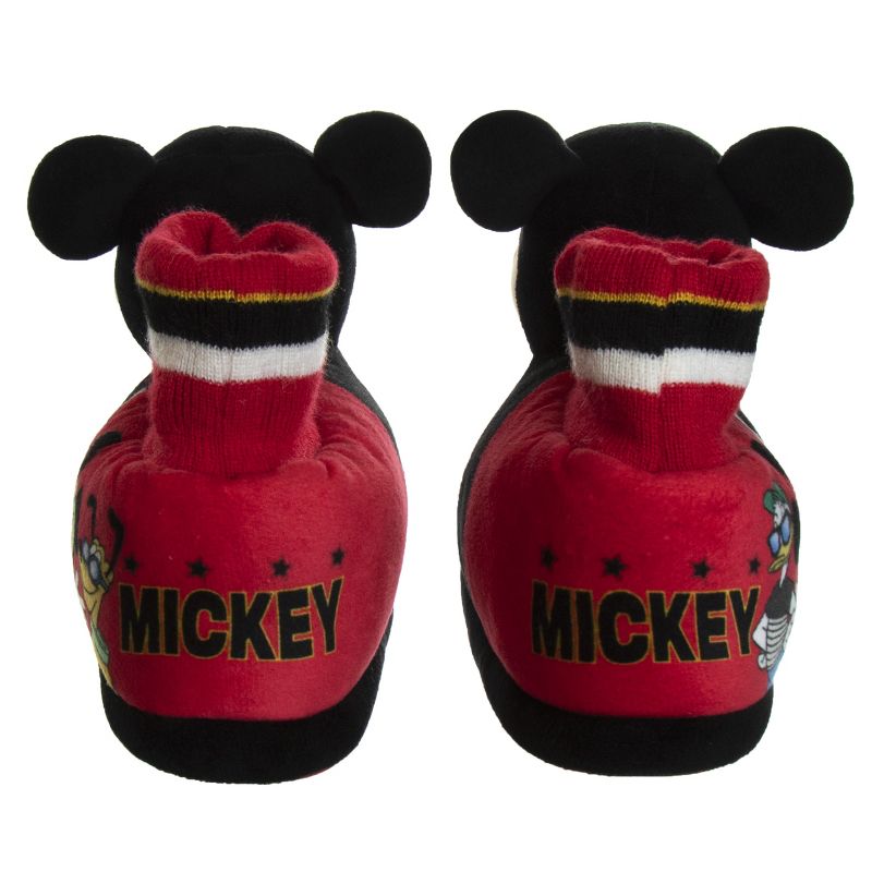 Disney Mickey Mouse 3D slippers - House Shoes Plush Lightweight Warm indoor Comfort Soft Aline - Red/Black 3D (size 5-12 Toddler - Little Kid), 3 of 8