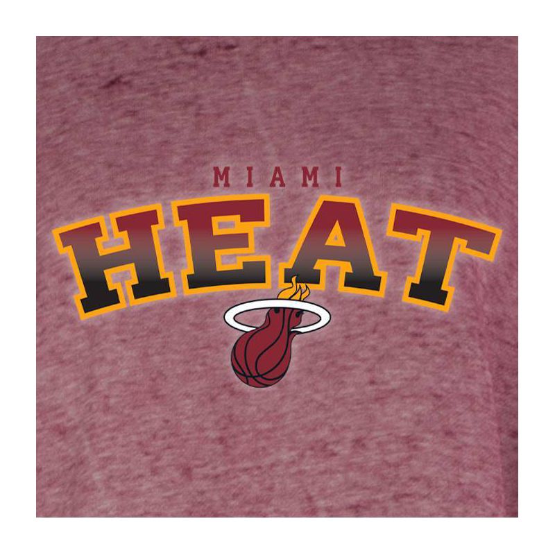 NBA Miami Heat Women&#39;s Ombre Arch Print Burnout Crew Neck Fleece Sweatshirt, 4 of 5