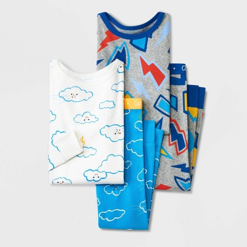 Toddler Boys' 4pc Light & Cloud Pajama Set - Cat & Jack™ Gray 2t : Target