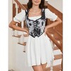 Women's Vintage Floral Corset Lace-Up Fishbone Print Vest Pirate Costume - 2 of 4