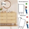 6 Drawer Dresser, Rattan Chest of Drawer, Farmhouse Wooden Dresser with Metal Legs, Wide Double Drawer Dresser, Large Drawer Unit for Bedroom, Living - 3 of 4