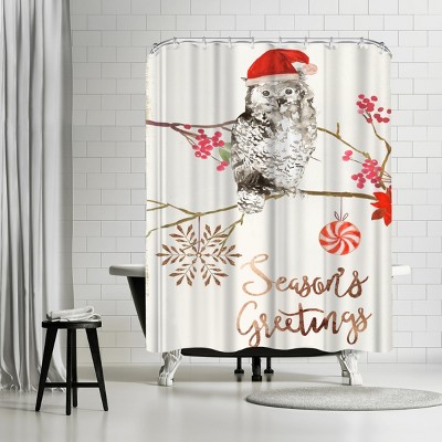 Christmas Owl Ii by PI Creative Holiday Collection Shower Curtain - Americanflat