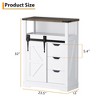 Small Kitchen Storage Cabinet ¨C Compact Farmhouse Coffee Bar Cabinet with Sliding Barn Door - 2 of 4