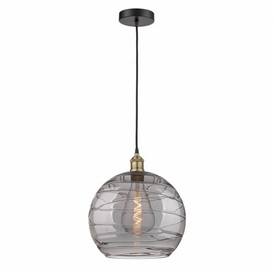 Athens Deco Swirl - 1 Light Pendant In Industrial Style-15.88 Inches Tall and 13 Inches Wide