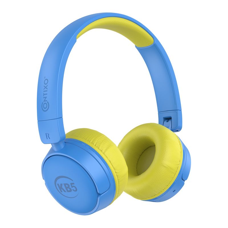 Contixo KB05 Kids Bluetooth Wireless Headphones -Volume Safe Limit 85db -On-The-Ear Adjustable Headset (Blue), 1 of 12