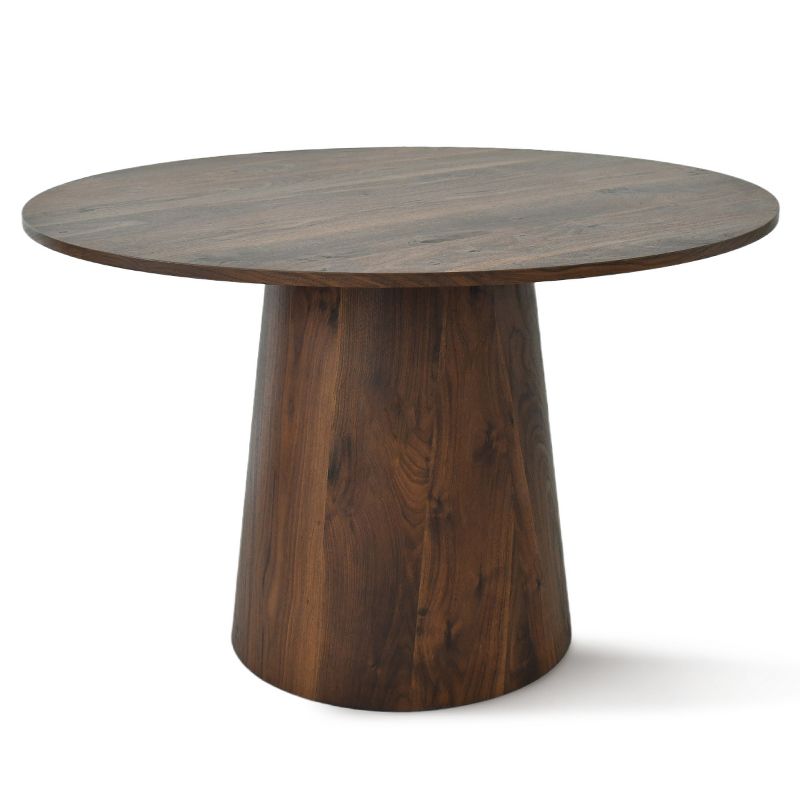Dwen 46'' Manufactured Wood Foild with Grain Paper Round Top Pedestal Dining Table- The Pop Maison, 3 of 10