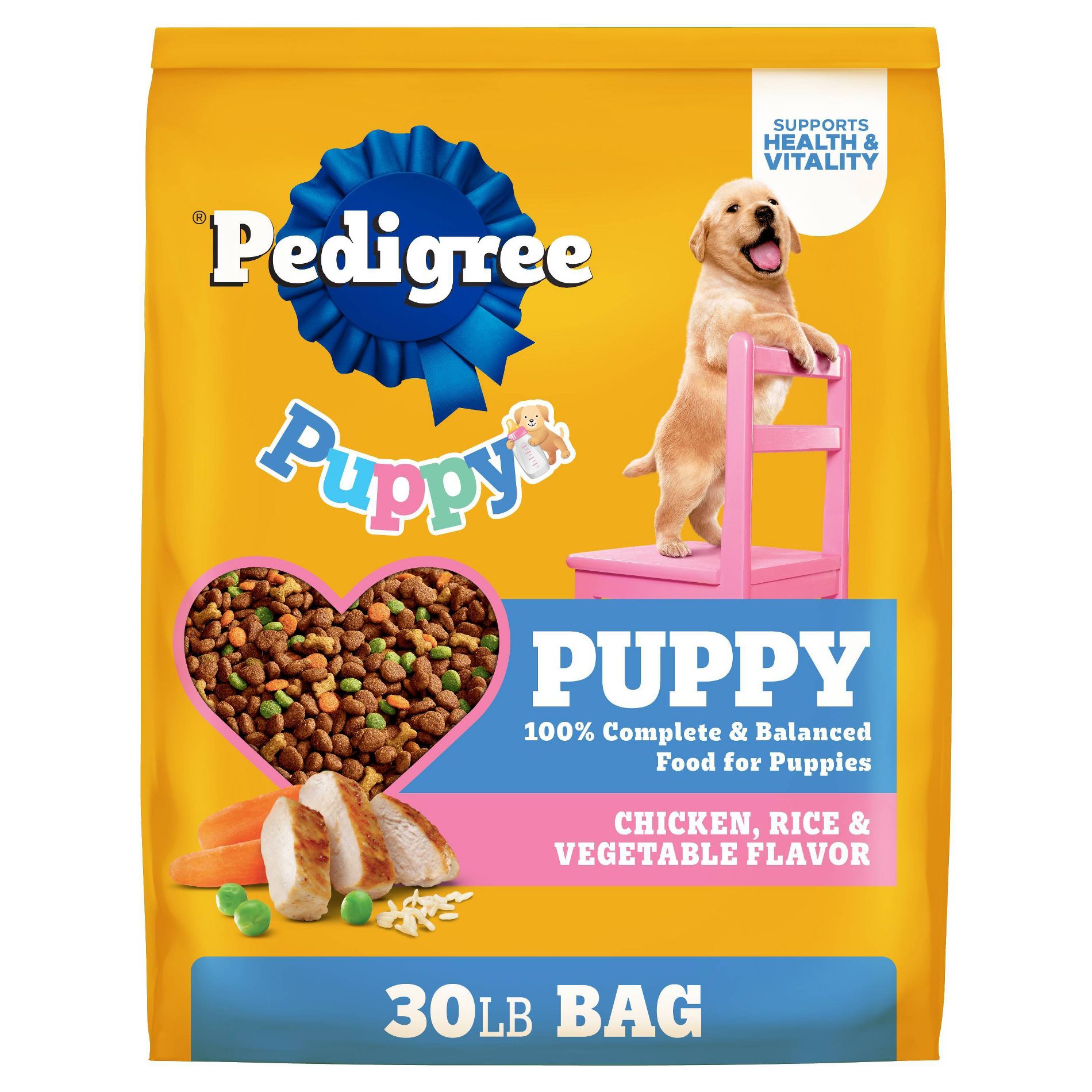 Pedigree Chicken, Rice and Vegetable Flavor Puppy Dry Dog Food - 30lbs