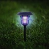 Solar Bug Zapper Set 2-Pack Outdoor UV Mosquito Repellent Stake Set with LED Light for Gardens, Pathways, and Patios by Pure Garden (Black) - 2 of 4
