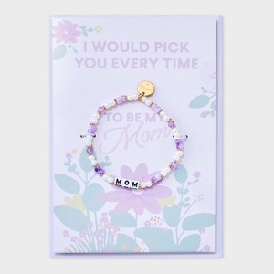 Little Words Project Mom Card and Beaded Bracelet Set 2pc - Pink - 1 of 4