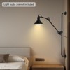 YIYIBYUS 1-Light Black Modern Swing Arm Wall Lamp with Metal Shade - 3 of 4