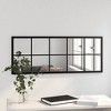 Mirror Black Metal, Glass Mirror Rectangular Traditional - 3 of 4