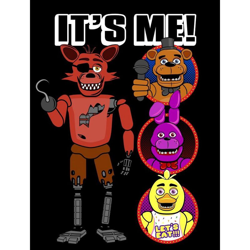 Five Nights at Freddy's It's Me Foxy and Friends Boy's Black T-shirt, 2 of 4