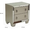 ORRD 26-inch Nightstand with 2 Drawers, Wood Finish, Platinum and Silver - 3 of 4