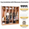 5-Section Classroom Coat Locker Glazed Finished, 10 Cubbies for Classrooms, Daycare Cubby with 4 casters, 5 Hooks and 2 Storage Boxes - 3 of 4