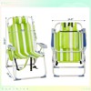 FURNIinspire Outdoor Portable Chair Adjustable Back with Storage Pockets for Comfort and Relaxation, Green Stripes, 24.8"*27.56"*38.98" - 3 of 4