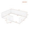 CAVINAS Queen Size Wood Montessori Bed,Modern Floor Bed Frame with Safety Fence and Door,Toddler Bed for Bedroom,White - 3 of 4