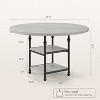47" Round Dining Table for 4-6, Modern Wooden Kitchen Table with Storage Shelves & Roman Metal Legs, Table Only, for Dining Room - 2 of 4