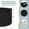Aoibox Large Black Woven Rope Basket 22x22x14 Inch Soft Cotton Bin for Blanket Kids Toy Storage Organizer Decorative Holder - 2 of 4