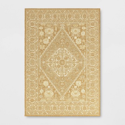 7'10"x10' Persian Rectangular Flat Woven Outdoor Area Rug Beige - Threshold™