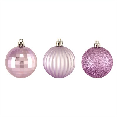 Northlight 100ct Shatterproof 3-Finish Christmas Ball Ornament Set 2.5" - Purple