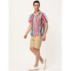 Lars Amadeus Men's Short Sleeve Button Down Summer Beach Vertical Striped Shirts - 4 of 4